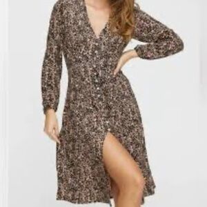 Wilfred Brown Floral Long Sleeve Dress